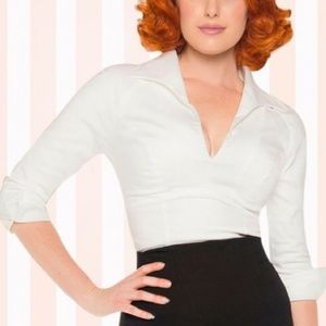 Pinup Couture Lauren Top in White size Small